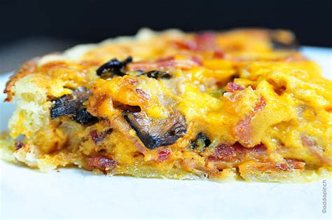 Bacon and Mushroom Quiche Recipe - Cooking | Add a Pinch | Robyn Stone