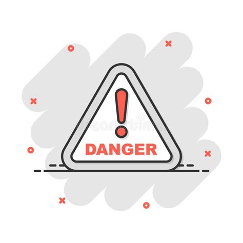 Vector Cartoon Danger Icon in Comic Style. Attention Caution Sign ...