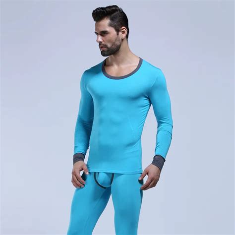 Long Johns modal comfortable Mens Thermal Underwear Winter Set Warm Long John Sets Man Thermals ...