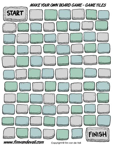 Board Game Template - Game Tiles - Tim's Printables