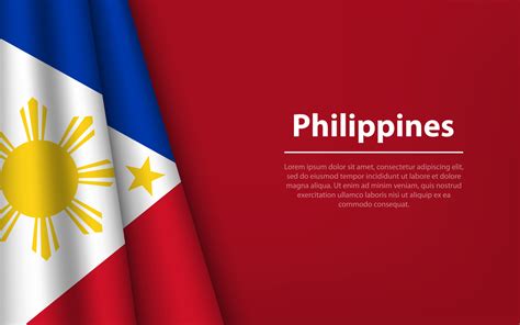 Wave flag of Philippines with copyspace background. 22752815 Vector Art ...