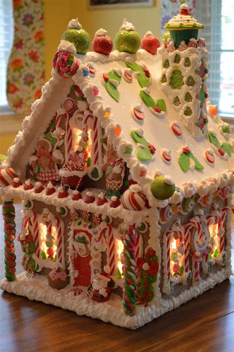 Peppermint Swirl - Personalized Wired Wooden Gingerbread House | Christmas gingerbread house ...