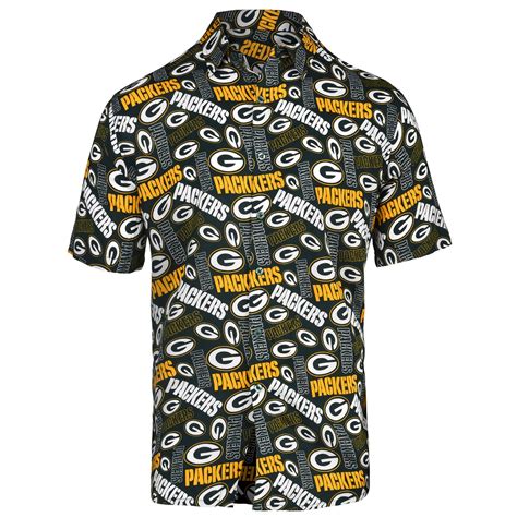 Green Bay Packers Green Repeat Logo Button-Up Shirt