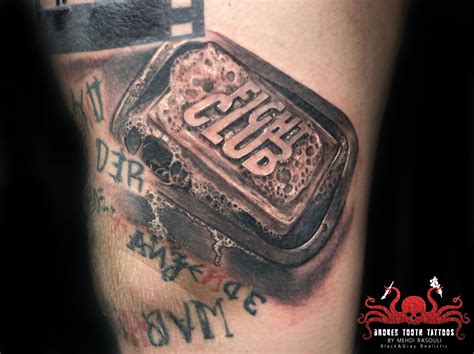 fight club soap tattoo by mehdi rasouli broken tooth tattoos Fight Club ...