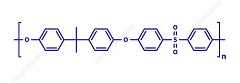 Polysulfone basic chemical structure, illustration - Stock Image - F027/9219 - Science Photo Library