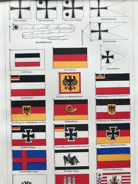 1924 German Flags Original Antique Lithograph Mounted and - Etsy