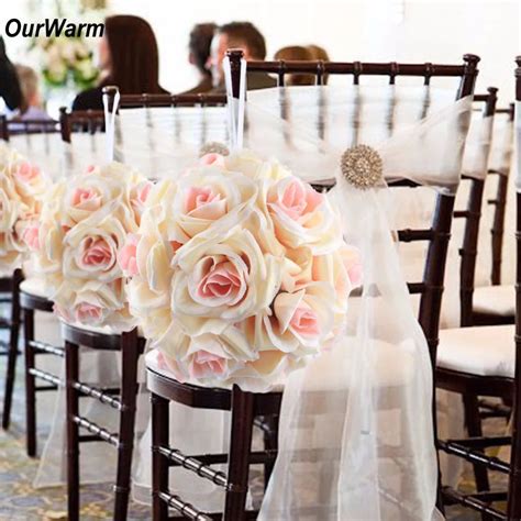 Aliexpress.com : Buy OurWarm 18cm Wedding Flower Ball Centerpieces Silk ...