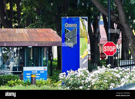 Sep 25, 2019 San Ramon / CA / USA - Entrance to Chevron corporate ...