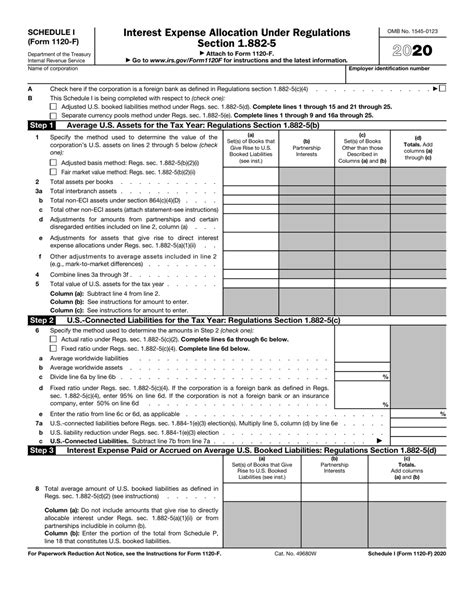 IRS Form 1120-F Schedule I Download Fillable PDF or Fill Online Interest Expense Allocation ...