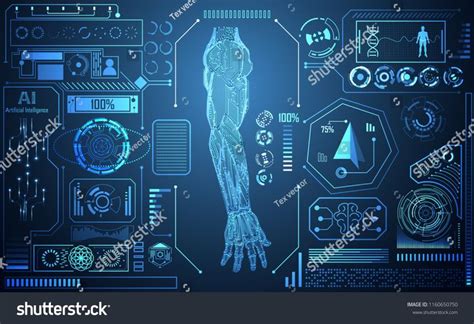 Abstract technology AI arm digital artificial intelligence concept Machine in Human for ...