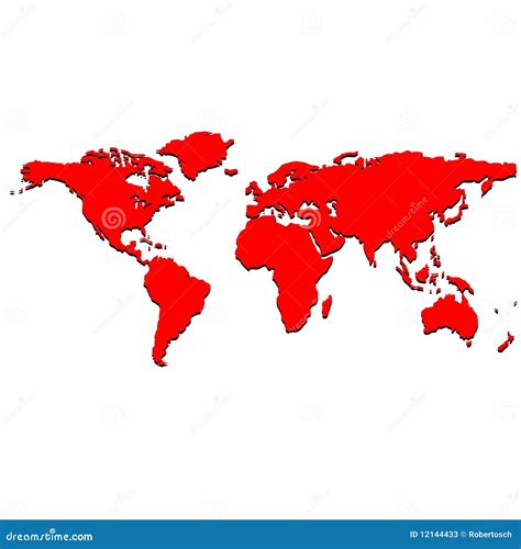 Red World Map Stock Photos - Image: 12144433