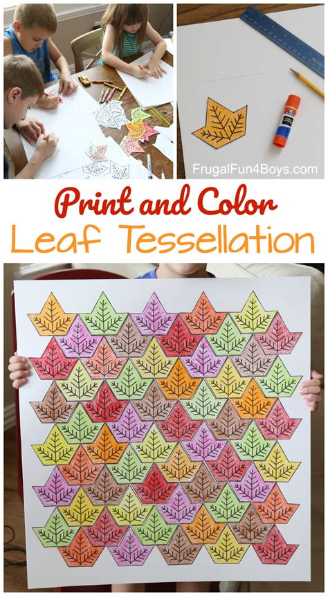 Leaf Tessellation Collaborative STEM Art Project - Frugal Fun For Boys and Girls