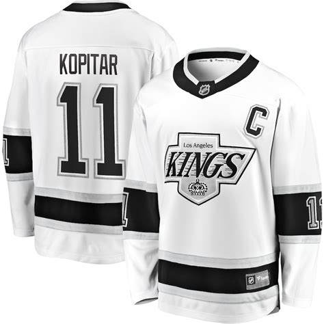 Men's Los Angeles Kings Anze Kopitar Fanatics Branded White Heritage Premier Breakaway Player Jersey