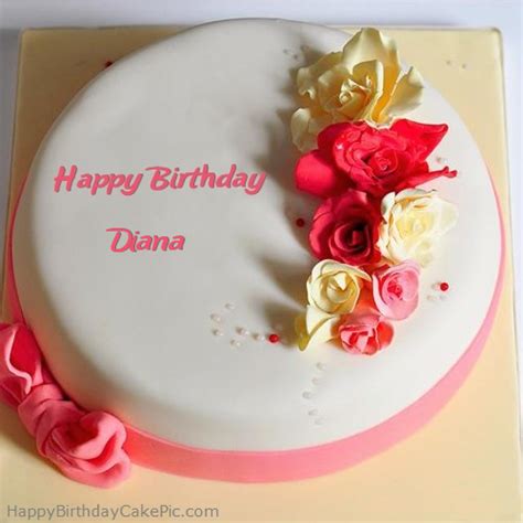 ️ Roses Happy Birthday Cake For Diana