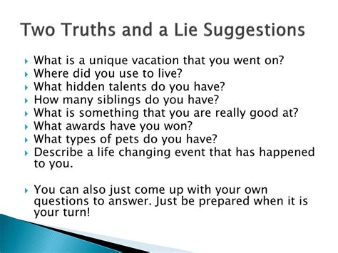 PPT - Two Truths and a Lie PowerPoint Presentation, free download - ID ...