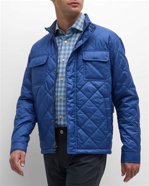 Peter Millar Men's Norfolk Quilted Bomber Jacket | Neiman Marcus