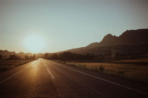 Empty Road With View Of Sunset · Free Stock Photo