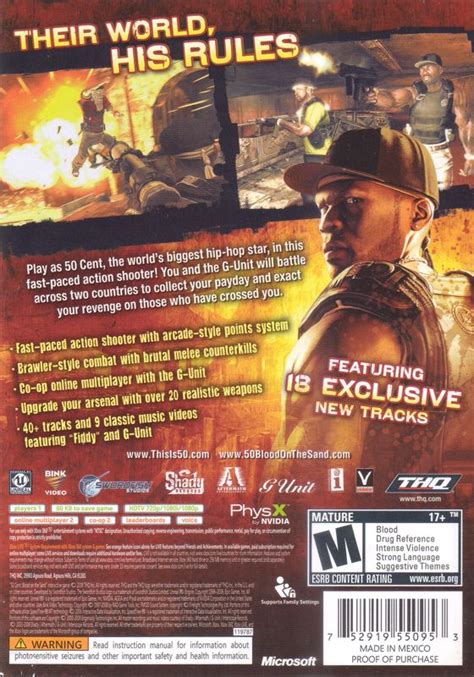 50 Cent: Blood on the Sand (2009) Xbox 360 box cover art - MobyGames