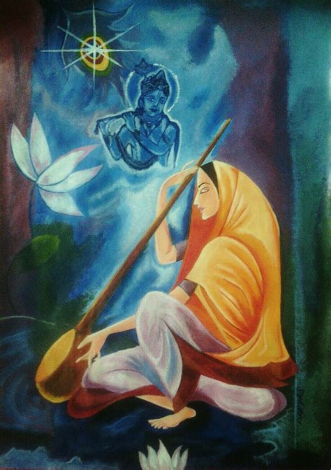 Meera bai by Paryas Kamboj | Art, Painting, Krishna