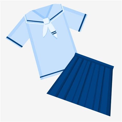 School Uniform Clipart Transparent Background, Blue School Uniform Set Illustration, Uniform ...