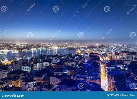 Istanbul Night View, Turkey City Lights Editorial Stock Photo - Image ...