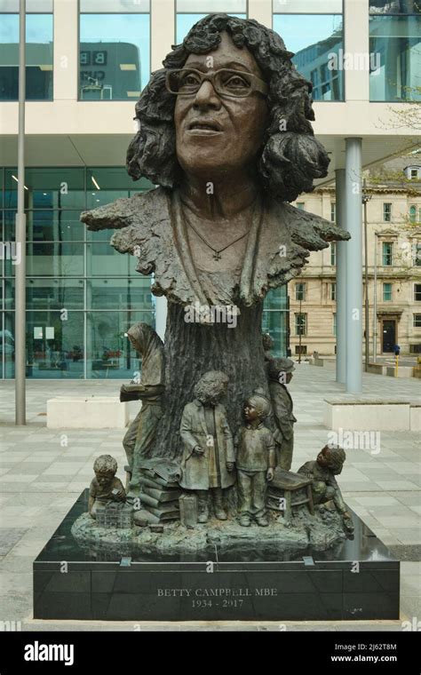 Statue of Betty Campbell, Welsh community activities and Wales' first black head teacher ...