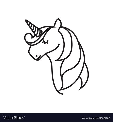 Drawing cute unicorn icon Royalty Free Vector Image