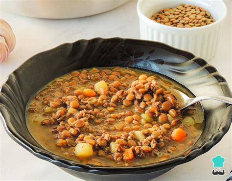 Sopa de lentilhas com carne moída - Fácil