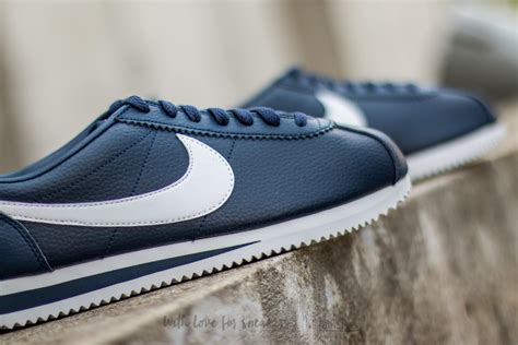 Nike Classic Cortez Leather Midnight Navy/ White in Blue for Men - Lyst