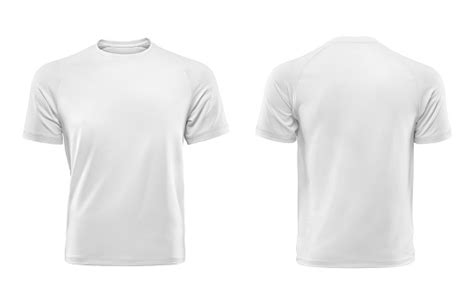 White Tshirt Front And Back Isolated On White Background Stock Photo - Download Image Now - iStock