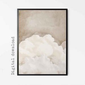 Cloud Wall Art Set of 3 Beige Cloud Prints Aesthetic Decor Above Bed Decor Bedroom Decor Cloud ...