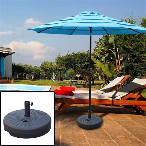 Abble 48.5LBS Free Standing Patio Round Water Filled Umbrella Base ...