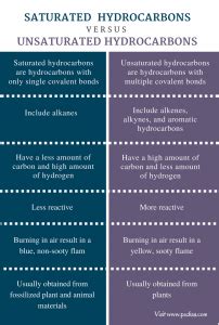 Difference Between Saturated and Unsaturated Hydrocarbons | Definition, Structure, Types, Properties