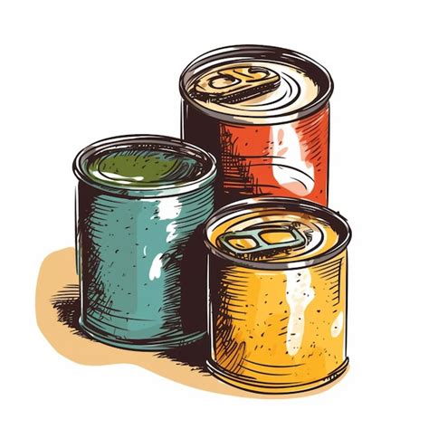 Premium AI Image | A drawing of cans of canned food.