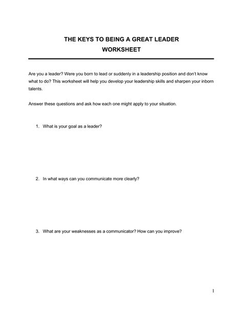 leadership Worksheet - WordMint - Worksheets Library