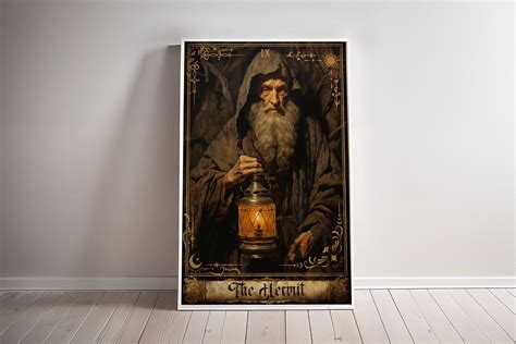 The Hermit Tarot Card Poster Art Tarots Cards Major Arcana Print the ...