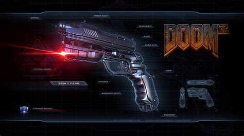 Doom 3 Pistol High-Poly Render : r/Doom