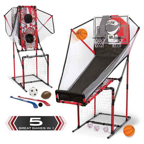 Majik 5-in-1 Sport Center Game System - Basketball, Football, Baseball, Soccer & Hockey- 45.39 ...