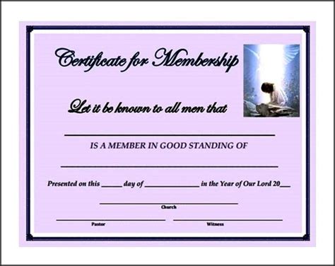 Sample Church Membership Certificate - Sample Templates - Sample Templates