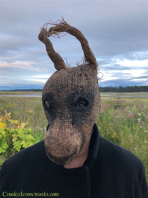 Scary Rabbit Burlap Mask Halloween Horror Costume for | Etsy