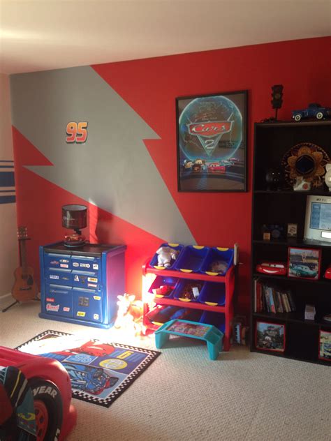 Lighting MCQueen themed cars room. | Car themed bedrooms, Cars room ...
