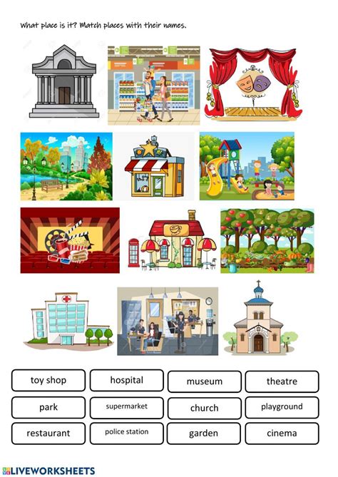 My town exercise for Grade 3 | Places in the community, Learning ...