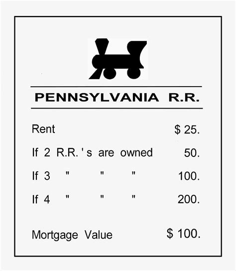 Monopoly Card Pennsylvania R. R. Mixed Media by Jas Stem - Fine Art America