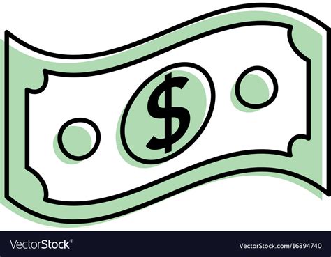 Dollar bill cash money icon Royalty Free Vector Image