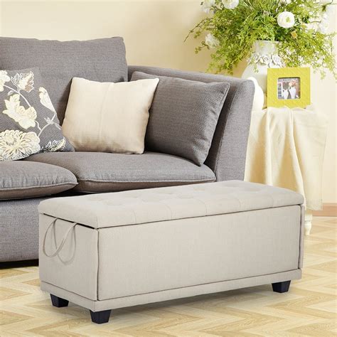 Storage Ottoman Bench Footrest Bench Stool Bedroom Bench Storage Bed Bench Upholstered Linen ...