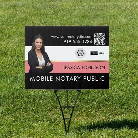 Modern Black Stripes Notary Marketing Outdoor Yard Sign | Zazzle | Printing double sided, Notary ...