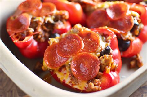 Pizza Stuffed Peppers - Simple, Sweet & Savory