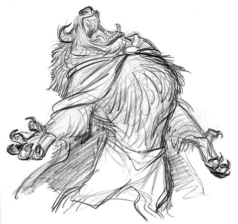 Walt Disney Sketches - The Beast - Walt Disney Characters Photo ...