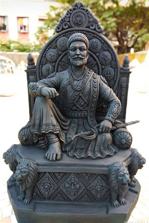 Shree Chhatrapati Shivaji Maharaj Sitting on Sinhasan Black Statue ...