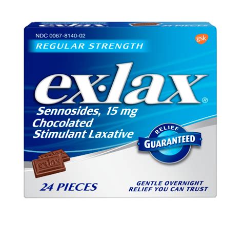 Ex-Lax Regular Strength Constipation Stimulant Laxative Chocolated Pieces, 24 Count - Walmart.com